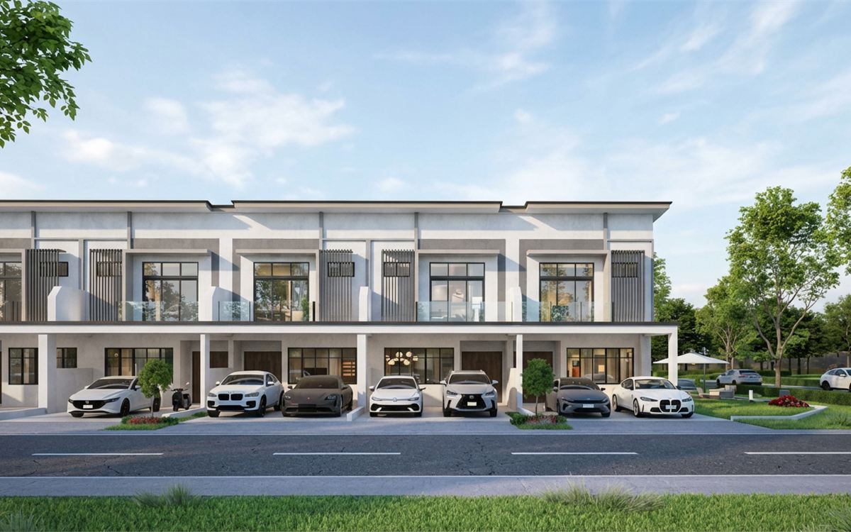 Artist's impression of Riveria Garden double-storey terrace homes